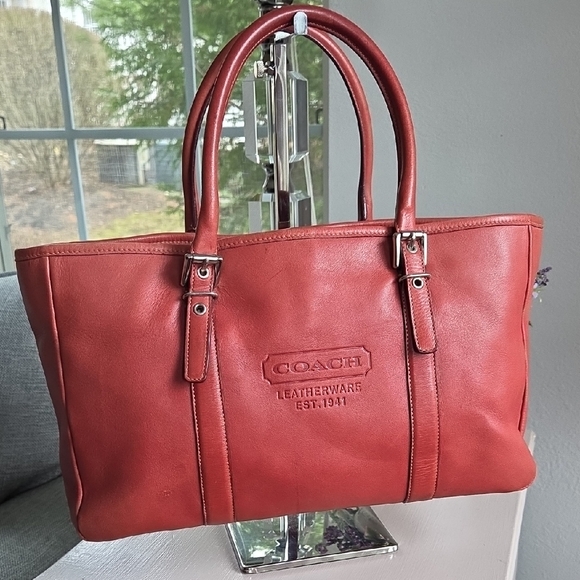 Coach Handbags - COACH Italian Red Clay/Rust East West Tote